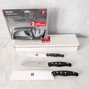 New ZWILLING Twin Signature 4-Piece German Knife Set- Chef's, Paring, Slicing
